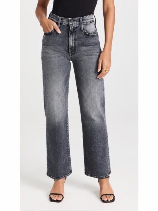 MOTHER Denim - MOTHER Superior The Rambler Zip Flood Outta Sight Jeans In Charcoal Womens 27